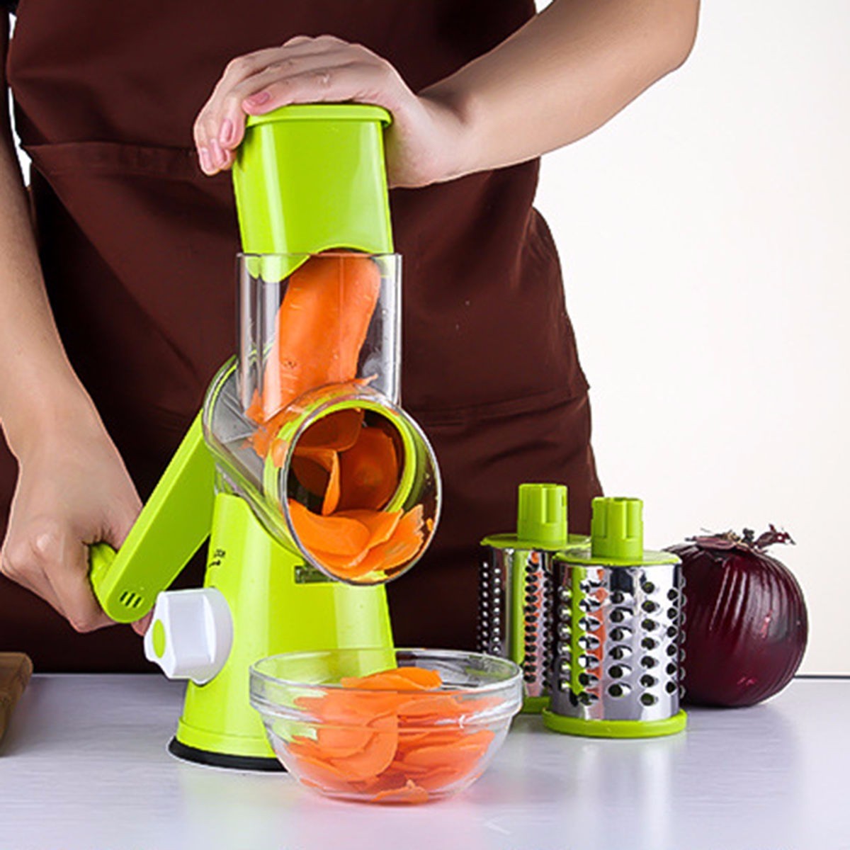 Vegetable Cutter Round Mandoline Slicer Potato Julienne Carrot Grater Cheese - Newshine.com