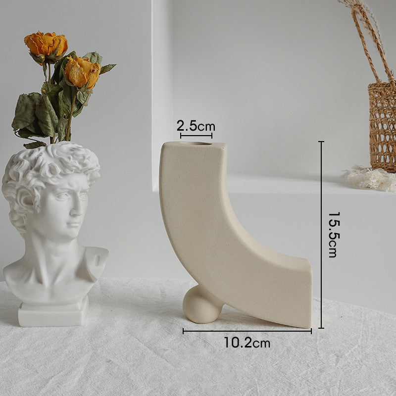 Simplicity Ceramic Vase Dry Flower Arrangement Home Decoration Ornament Living Room Display Art Vases - Newshine.com