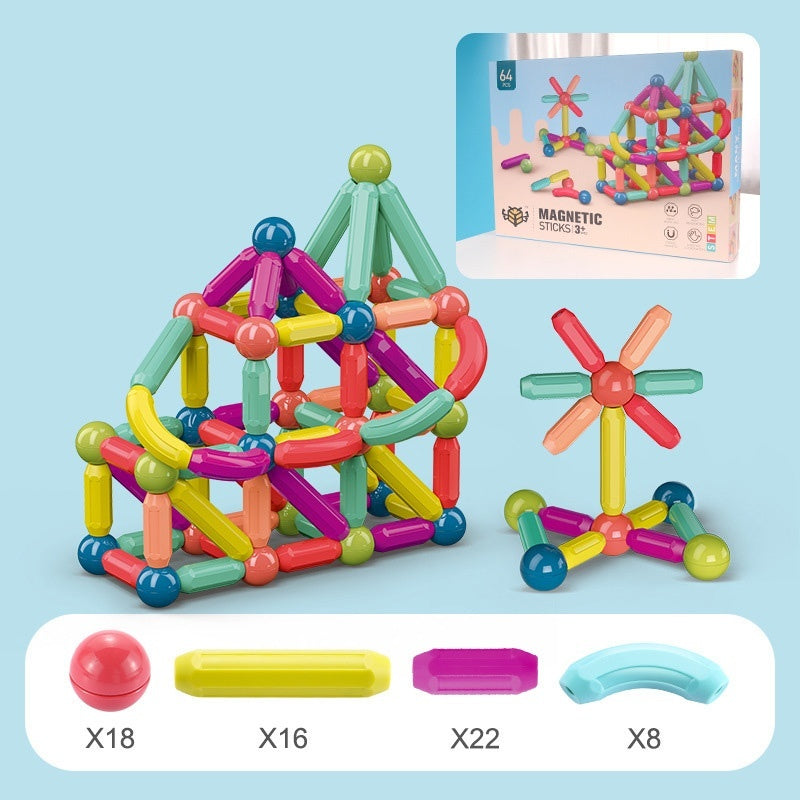 Big Size DIY Magnetic Construction Set Early Learning Constructor Variety Magnetic Rod Building Blocks For Children Toys Gift - Newshine.com