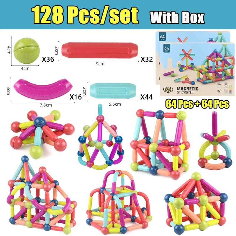 Big Size DIY Magnetic Construction Set Early Learning Constructor Variety Magnetic Rod Building Blocks For Children Toys Gift - Newshine.com