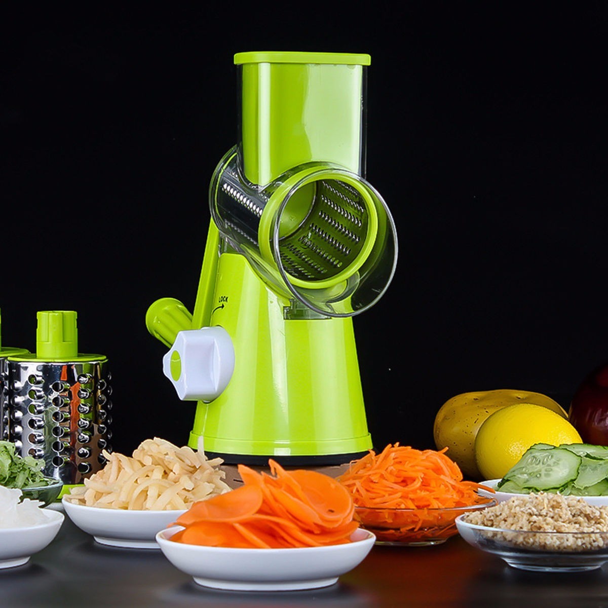 Vegetable Cutter Round Mandoline Slicer Potato Julienne Carrot Grater Cheese - Newshine.com
