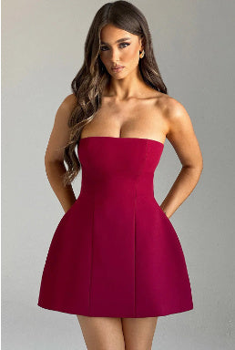 Fashion Tube Dress Summer Solid Color Sasual Backless Slim Short Dresses Party Womens Clothing - Newshine.com