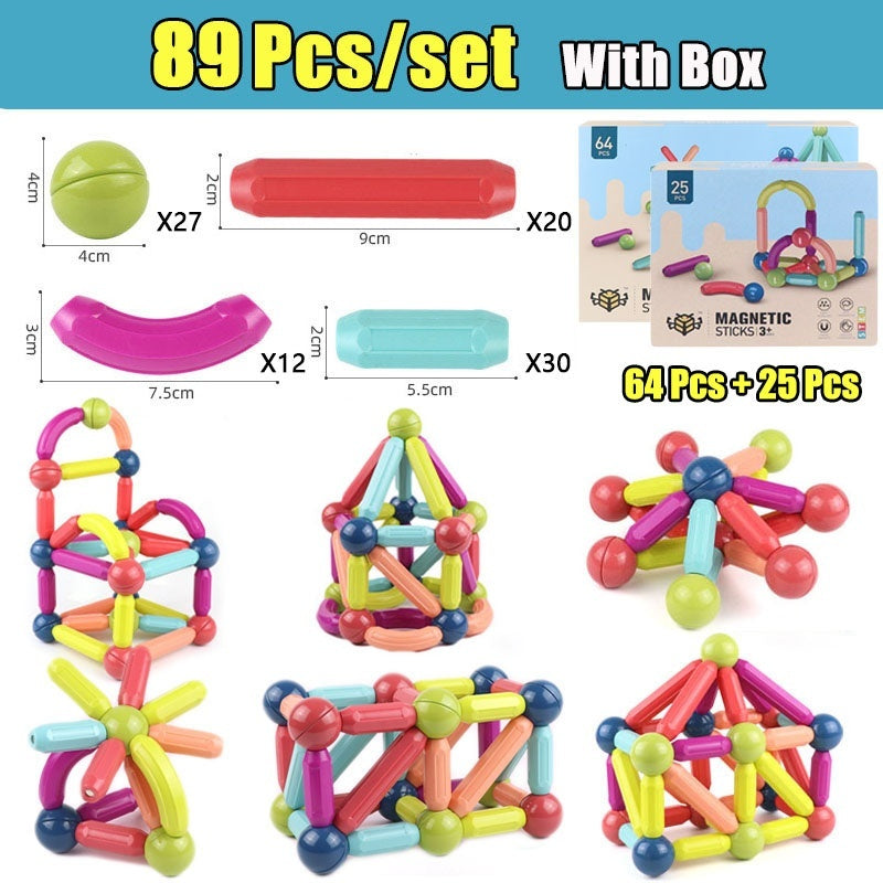 Big Size DIY Magnetic Construction Set Early Learning Constructor Variety Magnetic Rod Building Blocks For Children Toys Gift - Newshine.com
