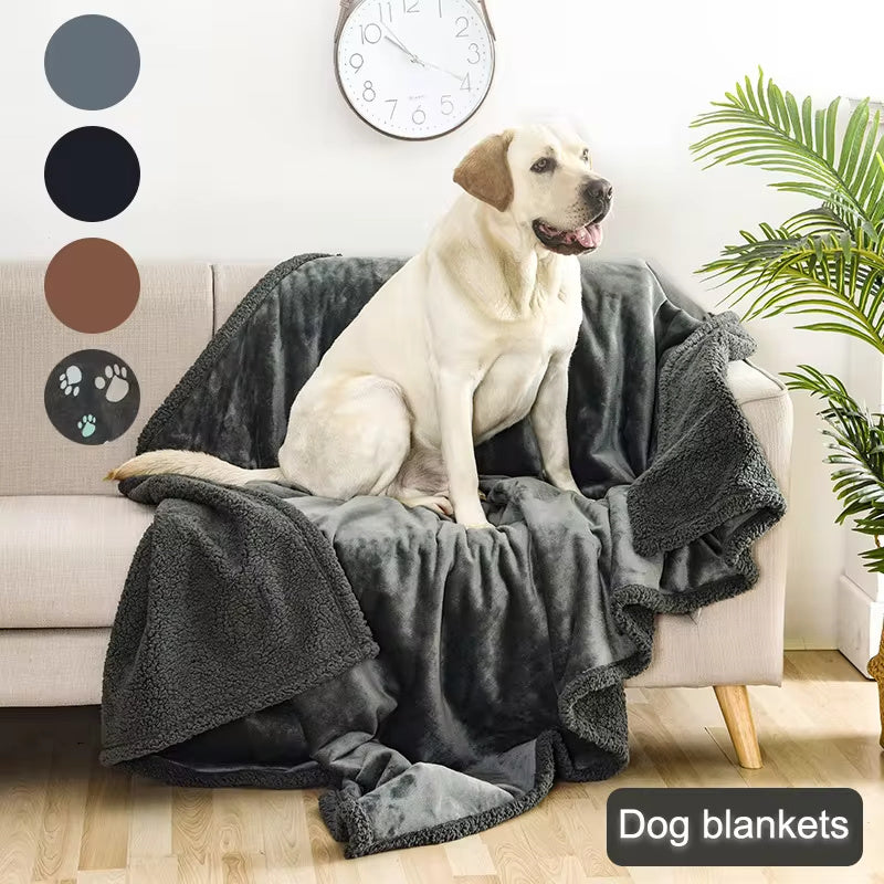 Flannel Cotton Wool Sherpa Thick Pet Blanket Dog Kennel - Newshine.com