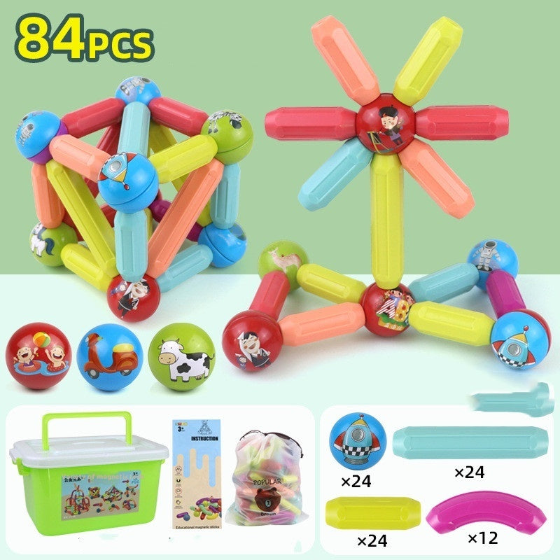 Big Size DIY Magnetic Construction Set Early Learning Constructor Variety Magnetic Rod Building Blocks For Children Toys Gift - Newshine.com