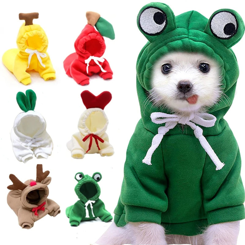 Cute Fruit Dog Clothes For Small Dogs Hoodies Winter Warm Fleece Pet Clothing Puppy Cat Costume Coat For French Chihuahua Outfit - Newshine.com