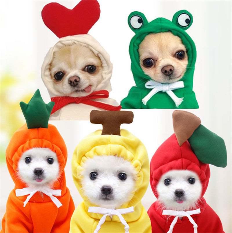 Cute Fruit Dog Clothes For Small Dogs Hoodies Winter Warm Fleece Pet Clothing Puppy Cat Costume Coat For French Chihuahua Outfit - Newshine.com
