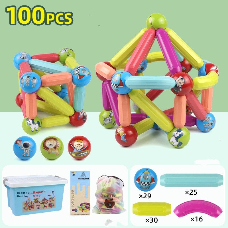 Big Size DIY Magnetic Construction Set Early Learning Constructor Variety Magnetic Rod Building Blocks For Children Toys Gift - Newshine.com